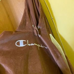 Champion Corduroy Sepia Crop Hoodie